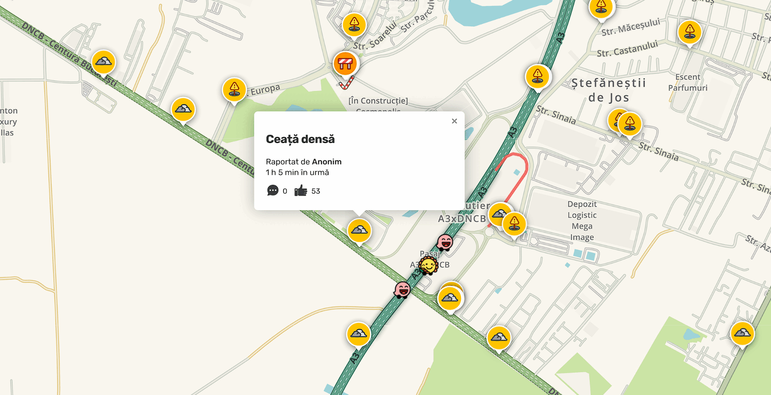Traficul din Capitală și zonele adiacente devine extrem de dificil în aceste ore din cauza unui fenomen meteo sever, care afectează vizibilitatea pe drumurile principale și autostrăzi