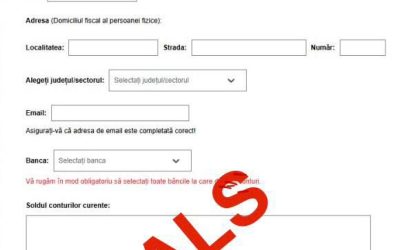 Tentativă de fraudă cu un link ce imită interfața Formularului Unic de Contact al ANAF
