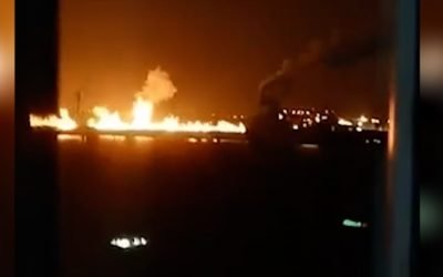 Un port rusesc, în flăcări după atac cu drone al Ucrainei