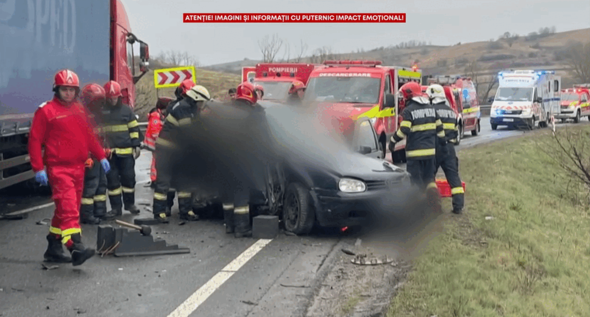 Tragedie pe DN 1F, în Cluj: cinci persoane au murit într-un accident cu un camion