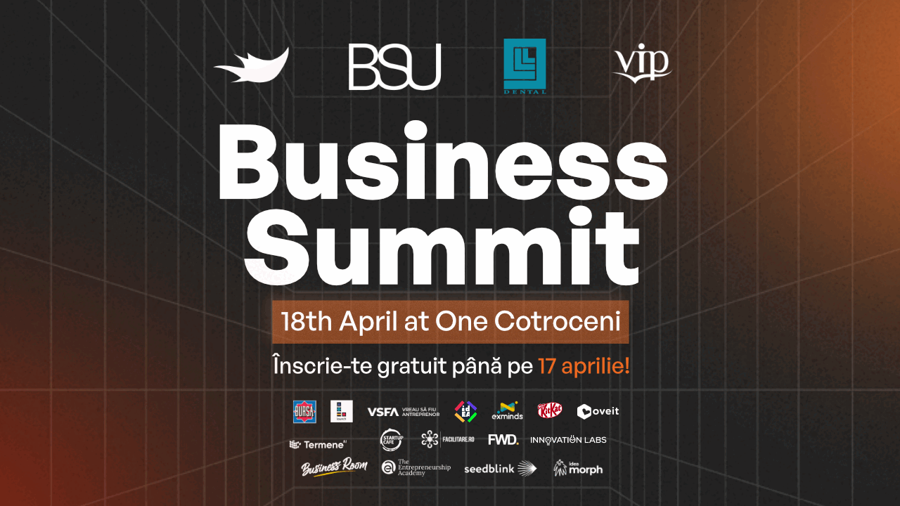 Business Summit 2026: Conferința dedicată tinerilor antreprenori va avea loc la București Business Club, o comunitate studențească activă în mediul antreprenorial, anunță organizarea Business Summit 2026