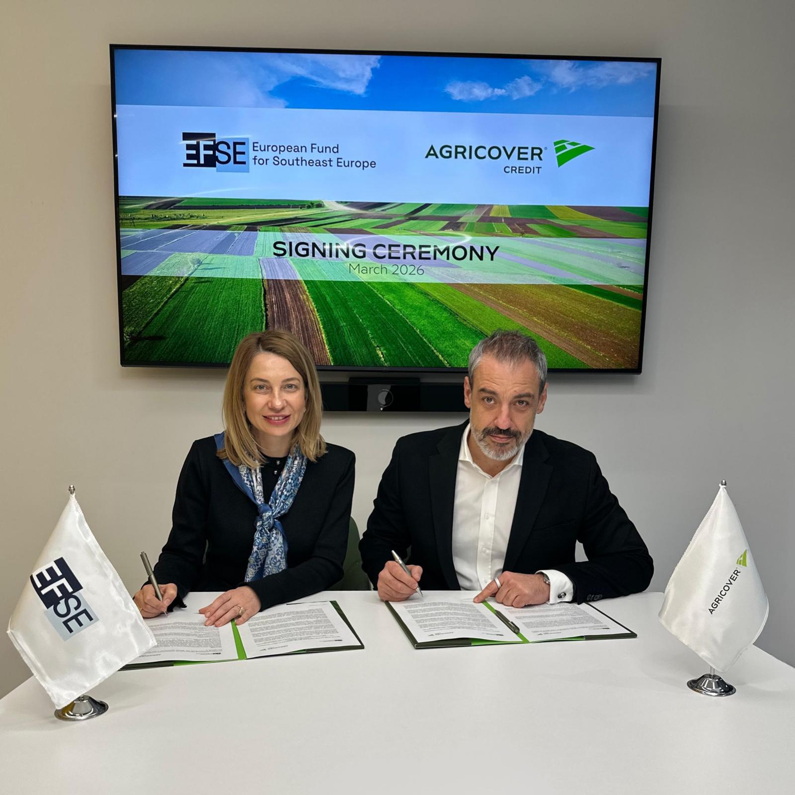 Agricover Credit și EFSE lansează un nou acord de finanțare pentru fermierii români Agricover Credit IFN, instituție financiară specializată în finanțarea agriculturii și parte a Grupului Agricover, și Fondul European pentru Europa de Sud-Est (EFSE) au încheiat un nou acord de împrumut în valoare de 15 milioane de euro, echivalentul în lei