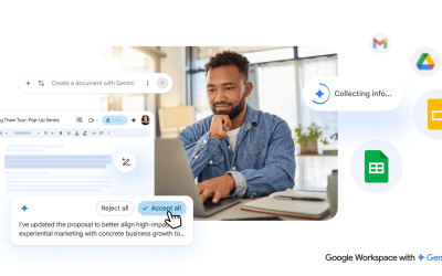 Google integrează inteligența artificială gemini în aplicațiile workspace Google a anunțat o serie de actualizări importante pentru aplicațiile sale din suita Google Workspace, care includ funcționalități bazate pe modelul lingvistic Gemini