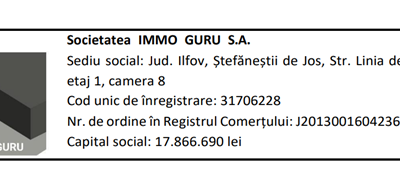 Convocare adunare generală a acționarilor immo guru s_a