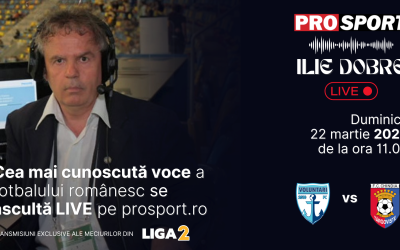 Ilie Dobre revine la microfon pentru a comenta meciul de fotbal dintre F.C