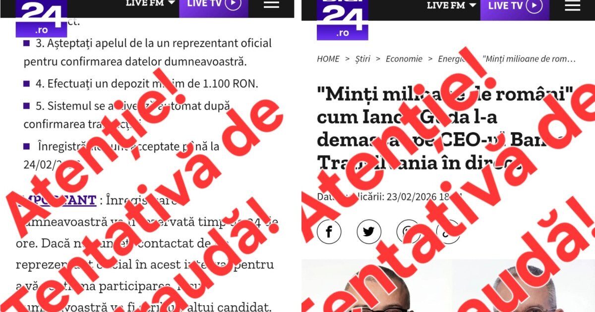 Clonare: Site-ul Digi24.ro, replicat. MAI avertizează: Nu dați bani necunoscuților. (66 caractere)