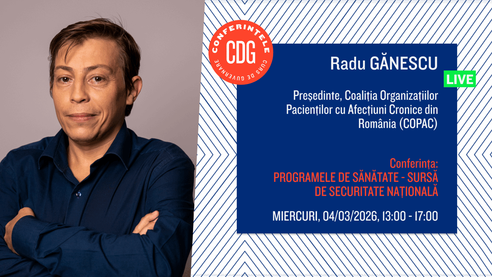 Programele de sănătate din România, concepute în urmă cu peste trei decenii, nu mai corespund nevoilor pacienților, a avertizat Radu Gănescu, președintele Coaliției Organizațiilor Pacienților cu Afecțiuni Cronice (COPAC)
