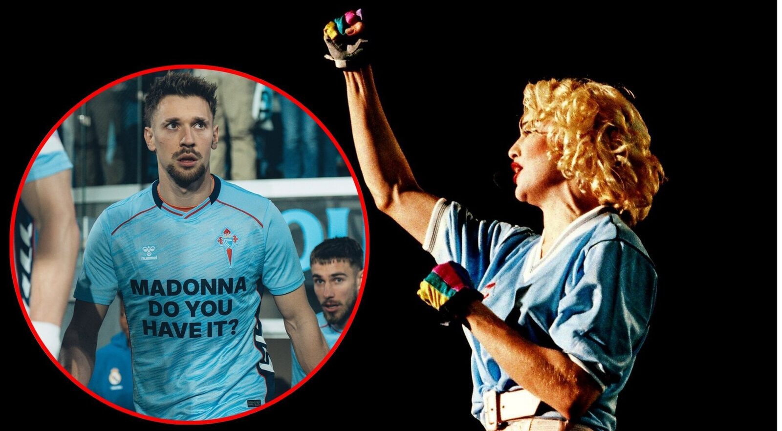 Moment inedit la Vigo: Jucătorii lui Celta omagiază Madonna Înainte de meciul cu Real Madrid, jucătorii echipei spaniole Celta Vigo au intrat pe teren cu un gest neașteptat