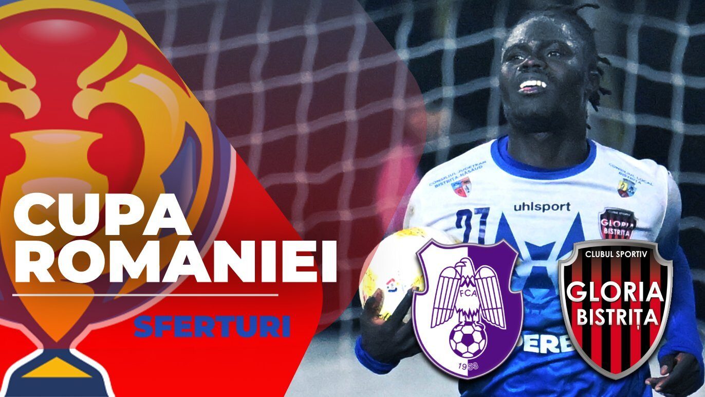 CS Gloria Bistrița, visând la semifinale în Cupa României, întâlnește FC Argeș în sferturi CS Gloria Bistrița, echipă din Liga 2, joacă astăzi, 4 martie 2026, de la ora 17:30, în sferturile de finală ale Cupei României, sezonul 2025/26, împotriva echipei de primă divizie Campionii FC Argeș