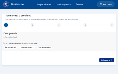 Platforma „Fără hârtie” înregistrează mii de sesizări legate de cartea electronică de identitate Platforma online „Fără hârtie” a adunat peste 2.200 de sesizări din partea cetățenilor, cele mai multe dintre acestea fiind legate de implementarea cărții electronice de identitate, a declarat vicepremierul Oana Gheorghiu