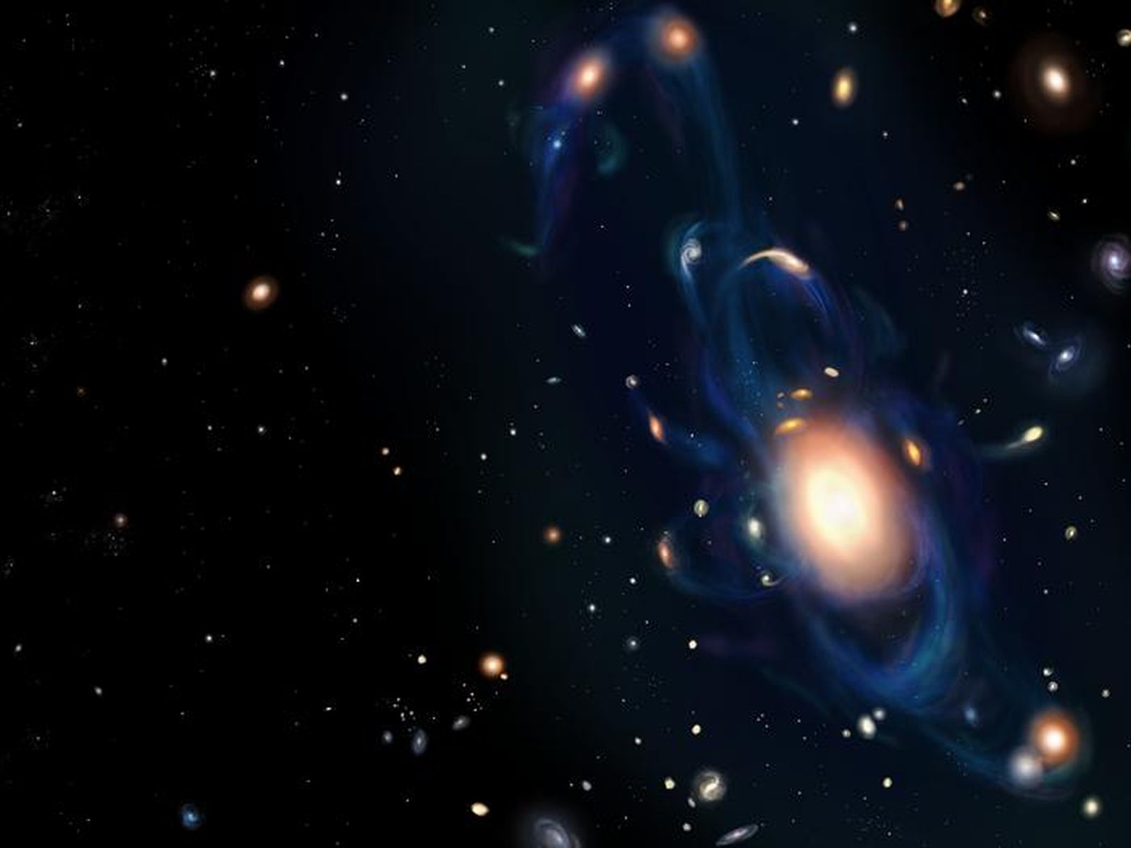 O explozie energetică puternică, detectată recent de astronomi, pare să fi emanat din rămășițele unor galaxii aflate în coliziune