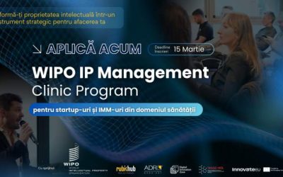 Program de mentorat pentru companiile healthtech: înscrierile se încheie pe 15 martie Rubik Hub, în parteneriat cu WIPO (Organizația Mondială a Proprietății Intelectuale), Digital Innovation Zone (DIZ), InnovateEU și Cluster Imago-Mol, lansează un program de mentorat dedicat companiilor din domeniul healthtech