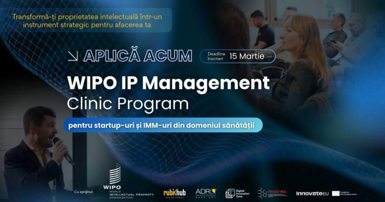 Program de mentorat pentru companiile healthtech: înscrierile se încheie pe 15 martie Rubik Hub, în parteneriat cu WIPO (Organizația Mondială a Proprietății Intelectuale), Digital Innovation Zone (DIZ), InnovateEU și Cluster Imago-Mol, lansează un program de mentorat dedicat companiilor din domeniul healthtech