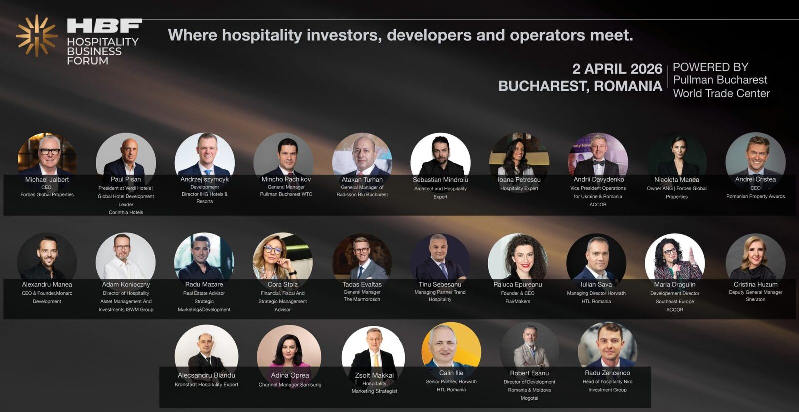 Hoteluri internaționale și fonduri de investiții, la București pentru forumul de ospitalitate 2026