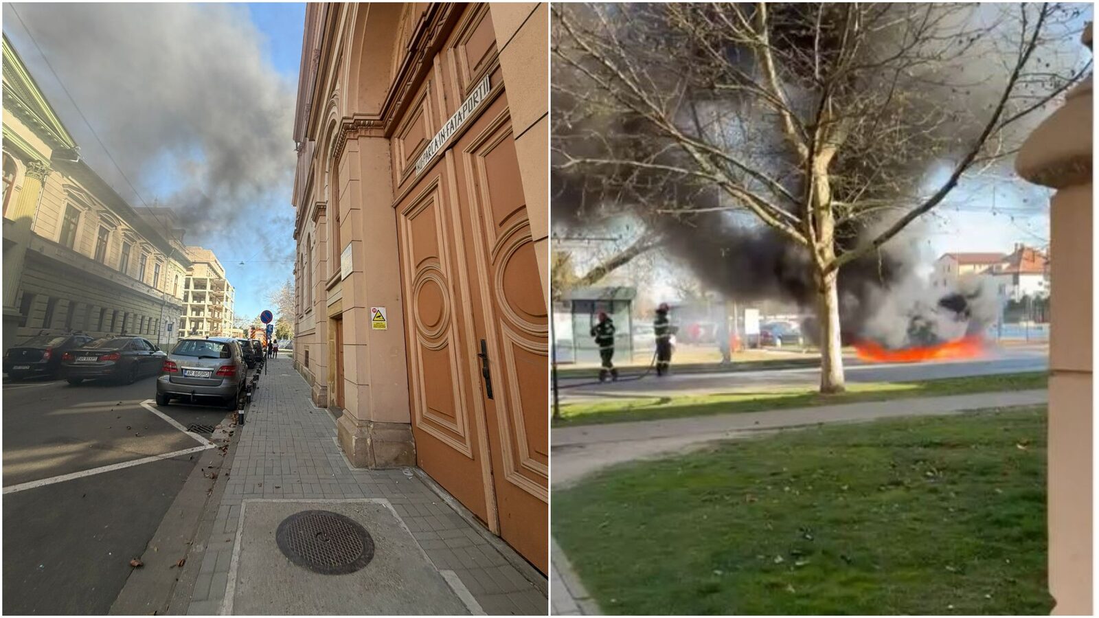 Incendiu spectaculos în centrul Aradului: o mașină a ars ca o torță Un autoturism a fost cuprins de flăcări marți în centrul municipiului Arad, incendiul având loc în apropierea unuia dintre cele mai cunoscute licee din oraș