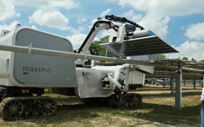 Roboții, cheia către parcuri fotovoltaice gigantice: un parc solar de 100 MW construit în deșert cu ajutorul automatizării Un parc fotovoltaic de mari dimensiuni din Statele Unite demonstrează eficiența automatizării în construcția centralelor solare