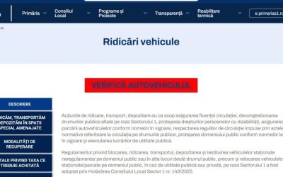Sectorul 1 lansează un serviciu online pentru verificarea mașinilor ridicate Primăria Sectorului 1 a introdus un nou serviciu online menit să ușureze viața șoferilor