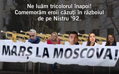 Protest „Lupii Tricolori” la ambasada Rusiei, luni. Liderul, cu mesajul „Marș la Moscova”