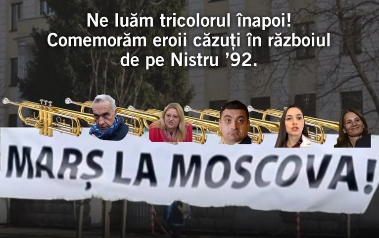 Protest „Lupii Tricolori” la ambasada Rusiei, luni. Liderul, cu mesajul „Marș la Moscova”
