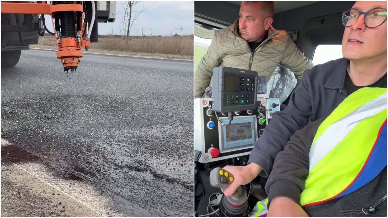 Gropile din județ, reparate cu ajutorul unui joystick