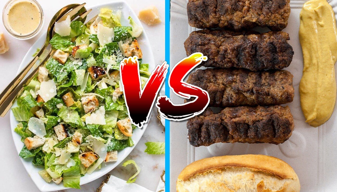 Salată caesar vs. Mici cu pâine: Comparație calorică
