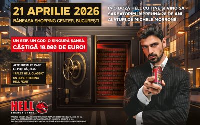 HELL ENERGY celebrează 20 de ani cu un eveniment spectaculos la București Producătorul de băuturi energizante HELL ENERGY organizează pe 21 aprilie 2026, la Băneasa Shopping City din București, un eveniment aniversar pentru a marca două decenii de existență pe piață