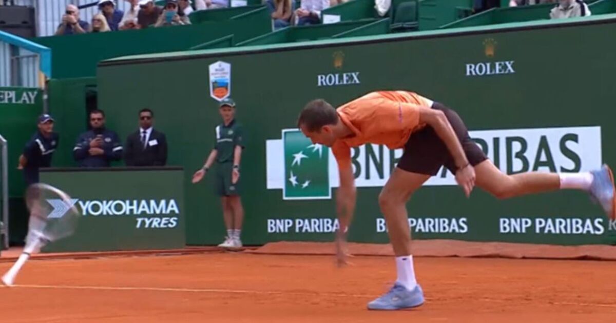 Daniil Medvedev smashes racket seven times in wild Monte Carlo Masters outburst | Tennis | Sport