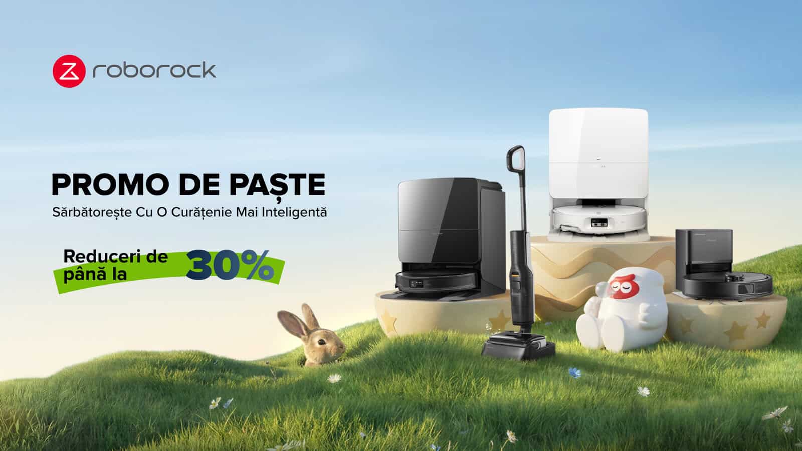 Știrile Paștelui: ROBOROCK vine cu reduceri de până la 30% la aspiratoarele robot Campaniile promoționale pentru Paște sunt în plină desfășurare, iar producătorul de aspiratoare inteligente ROBOROCK se alătură acestora cu oferte atractive