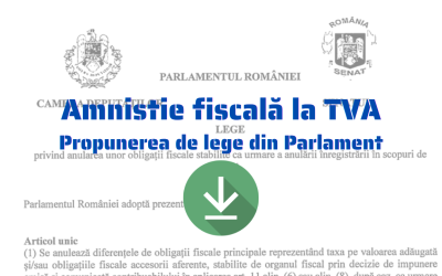 O propunere legislativă pentru amnistierea fiscală a mii de firme mici și mijlocii, afectate de cererile ANAF de TVA necolectat, a fost depusă la Senat