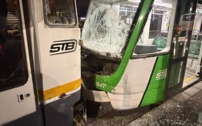 Tamponare între tramvaie pe Șoseaua Olteniței, STB verifică