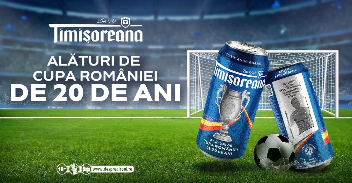 Timișoreana sărbătorește 20 de ani alături de Cupa României la fotbal