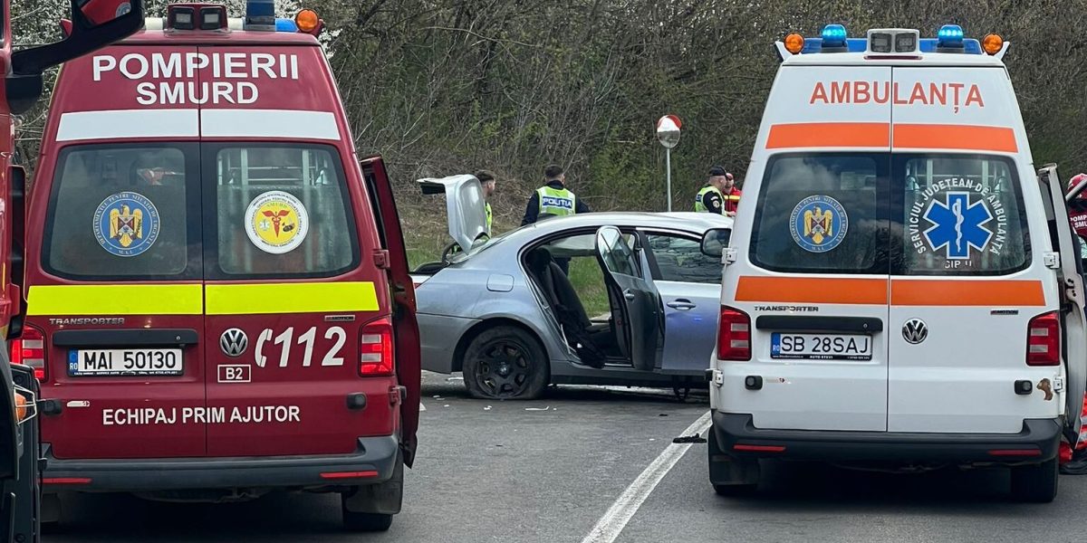 Grav accident lângă Mediaș: Drumul spre Moșna, blocat după coliziune