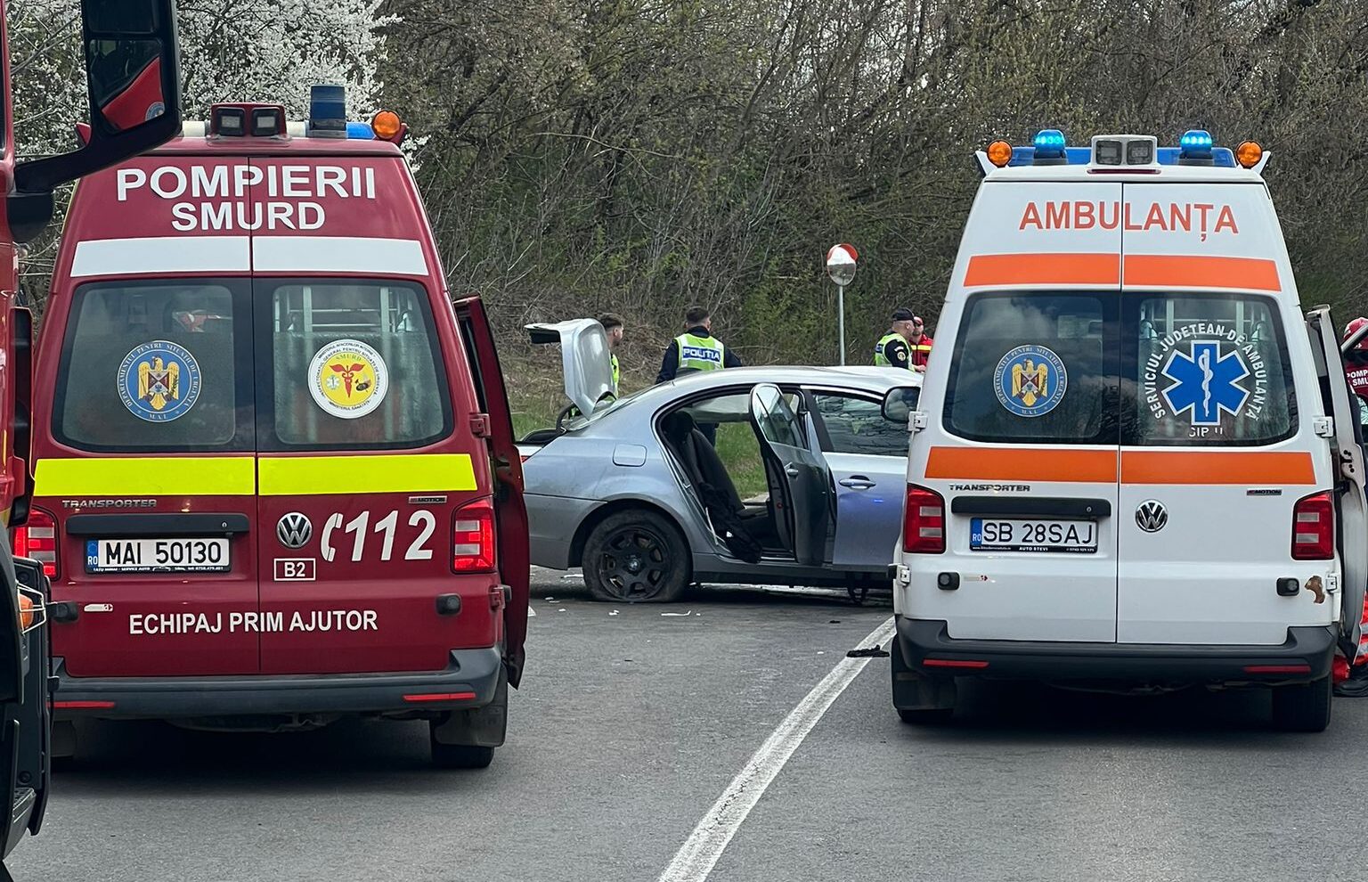 Grav accident lângă Mediaș: Drumul spre Moșna, blocat după coliziune