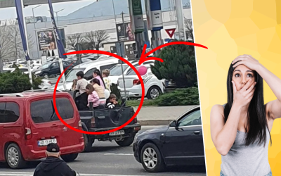 Șofer din Alba, cu 7 copii în benă pe șosea: Poliția, în alertă