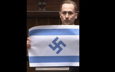 Deputat extremist afișează steag cu svastică în parlamentul polonez
