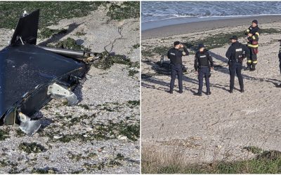 O aripă de dronă a fost descoperită pe o plajă dintre localitățile COSTINEȘTI și TUZLA, vineri după-amiaza, stârnind o alertă în județul Constanța