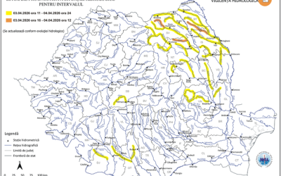 Avertisment de inundații: Cod portocaliu pentru mai multe județe din România București – Institutul Național de Hidrologie și Gospodărire a Apelor (INHGA) a emis noi avertizări de inundații, inclusiv cod portocaliu pentru râuri din mai multe județe