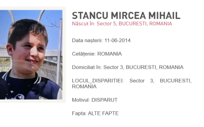 București: Copilul dispărut în Sectorul 3 a fost GĂSIT