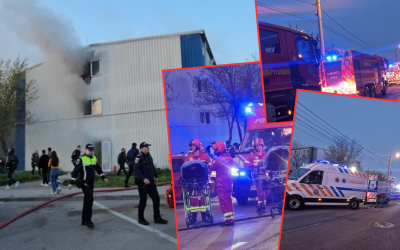 INCENDIU în Constanța: Plan Roșu activat ÎN bloc! Fetiță de 9 ani, la spital