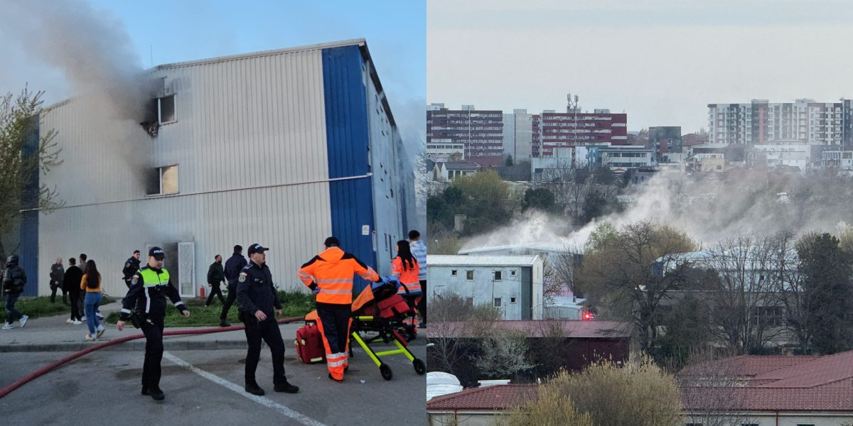 Incendiu la Henri Coandă: Doi bărbați și-o fetiță, la spital!
