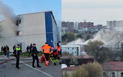 Incendiu la Henri Coandă: Doi bărbați și-o fetiță, la spital!