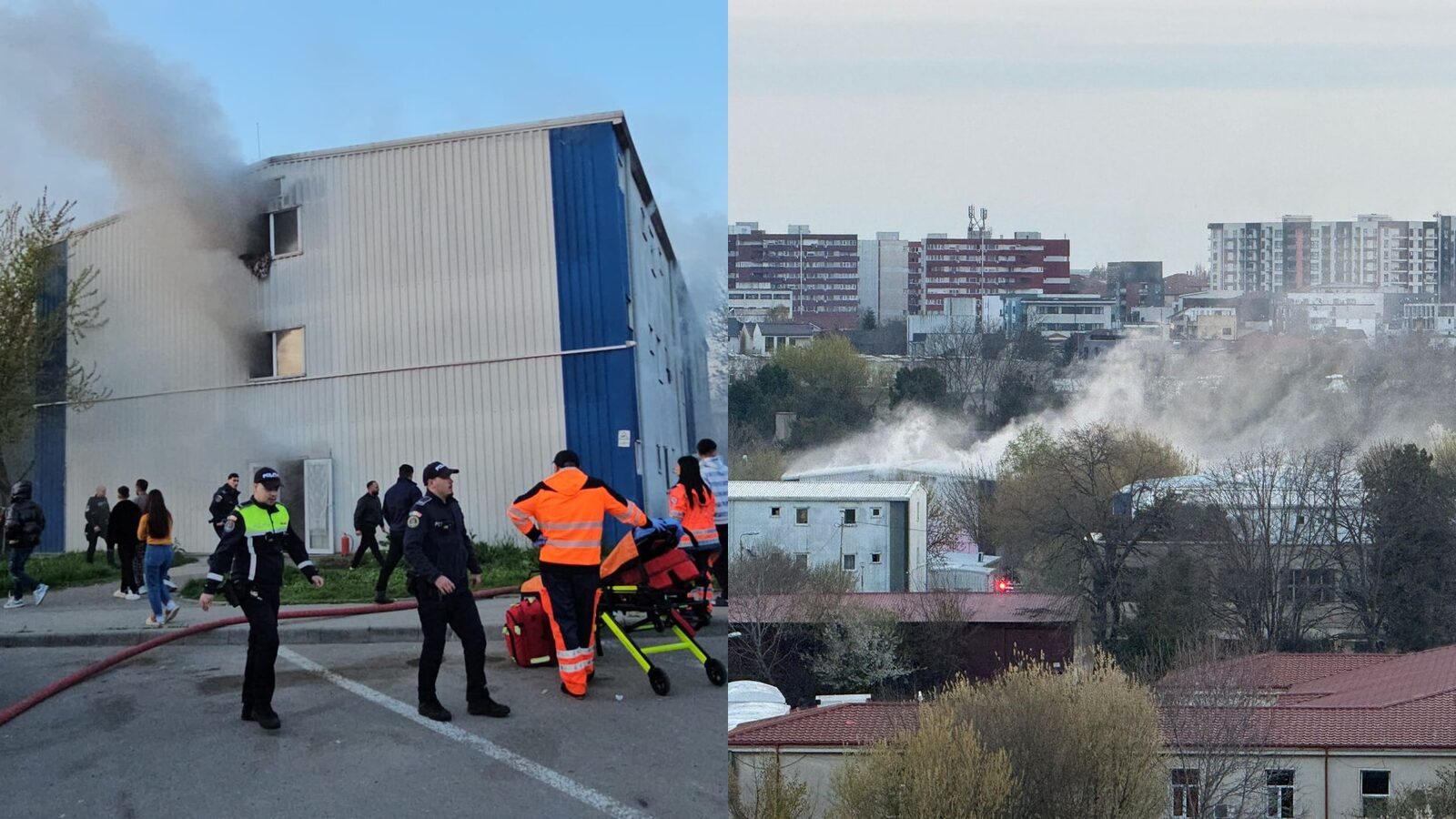Incendiu la Henri Coandă: Doi bărbați și-o fetiță, la spital!
