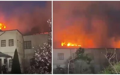 Incendiu puternic la Mănăstirea Bistrița: O măicuță, dispărută, pompieri din trei județe intervin