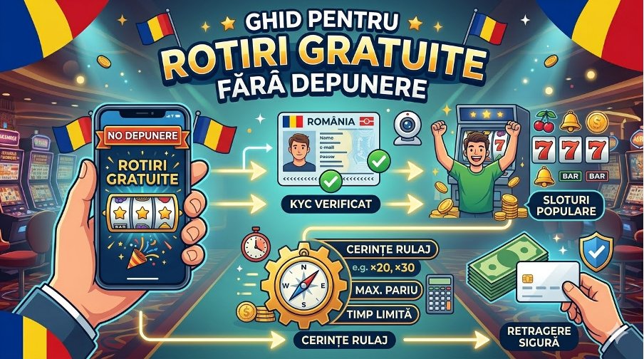 Promoțiile fără depunere, vedetele jocurilor de noroc online: Cum atrag cazinourile românești jucătorii Industria jocurilor de noroc online din România a explodat în ultimii ani, iar cazinourile virtuale se luptă acerb pentru a atrage noi jucători