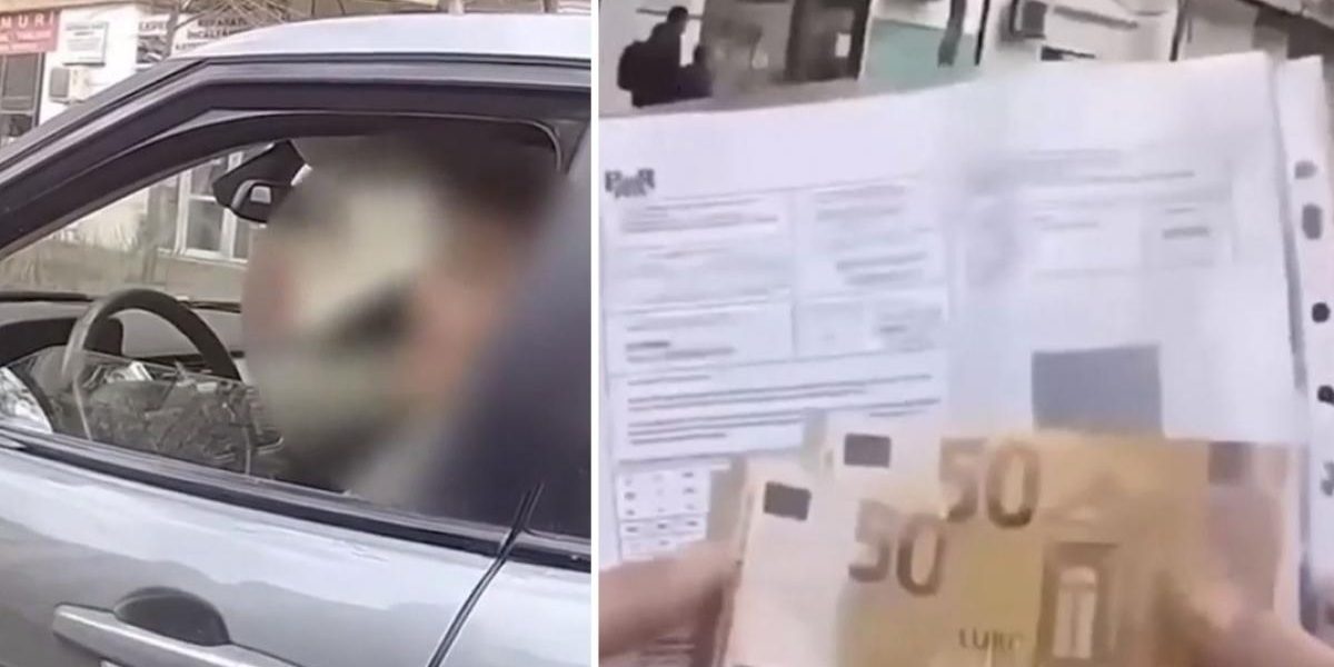 Șoferiță prinsă ÎNCERCÂND să MITUIASCĂ un polițist ÎN București, flagrant filmat