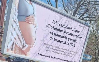 Panourile anti-cezariană în București, criticate de Colegiul Medicilor