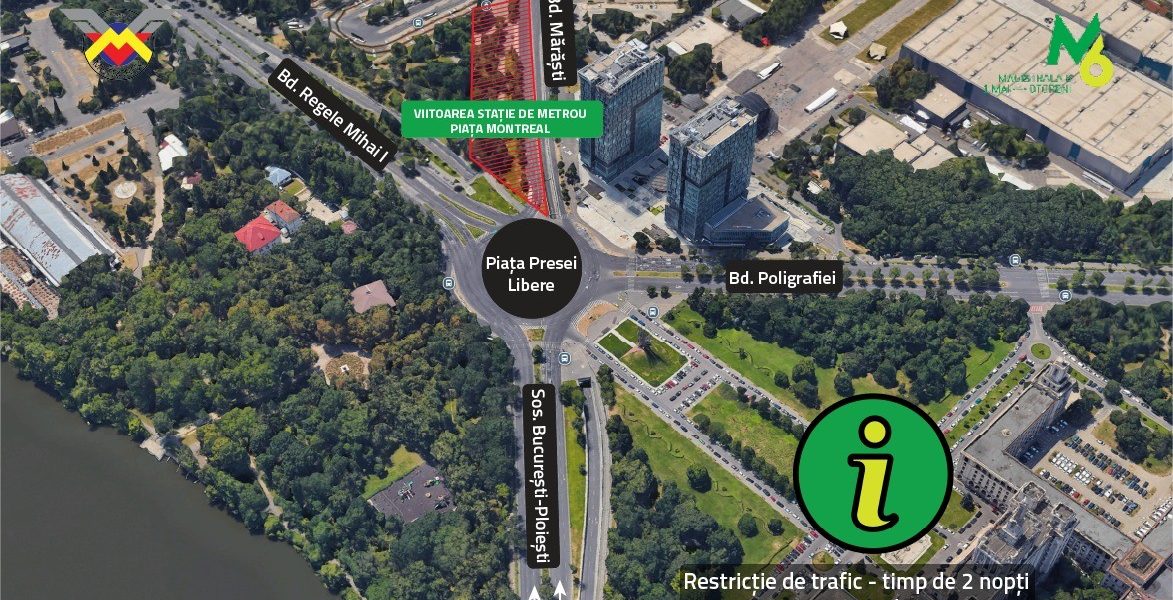 Restricții TEMPORARE în Pasajul Piața Presei Libere din București