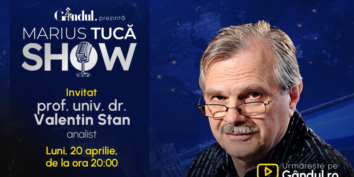Marius Tucă revine luni, la Gândul: Dialog cu Valentin Stan, de la ora 20:00