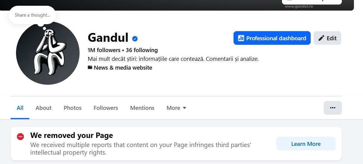 Facebook închide pagina unui ziar cu UN milion de urmăritori: Ce s-a întâmplat?