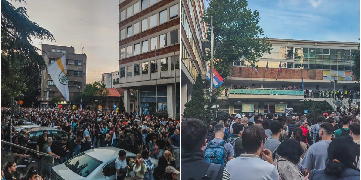 Șofer, PRĂPĂSTIE în BELGRAD: Intră cu mașina în protestatari
